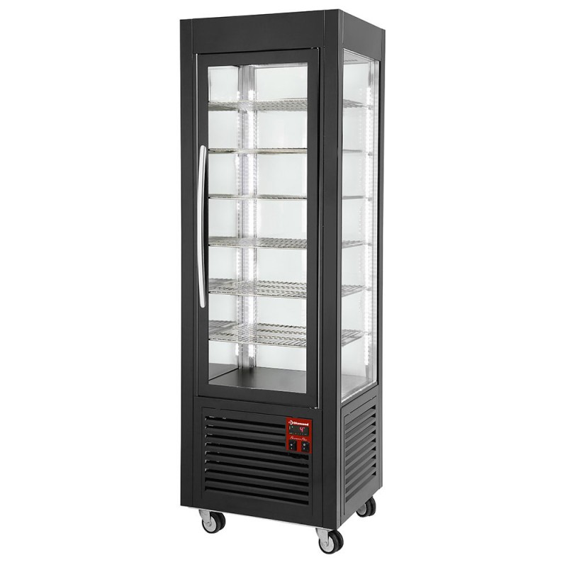 DIAMOND - Vitrine panoramique ventilée 5 grilles  360L noire