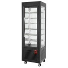 DIAMOND - Vitrine panoramique ventilée 5 grilles  360L noire