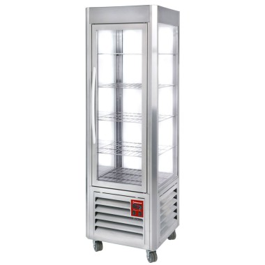 DIAMOND - Vitrine panoramique 5 grilles 360L inox