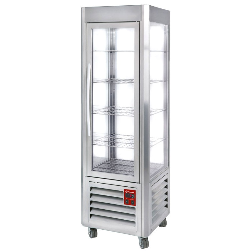DIAMOND - Vitrine panoramique 5 grilles 360L inox