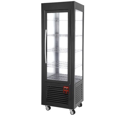 DIAMOND - Vitrine panoramique 5 grilles 360L noire