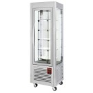 DIAMOND - Vitrine panoramique 5 plateaux tournants 360L inox