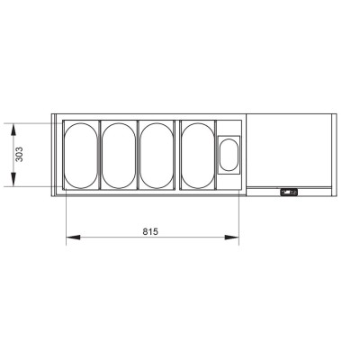 DIAMOND - Structure réfrigérée GN 4 x 1/3 1 x 1/9 et couvercle