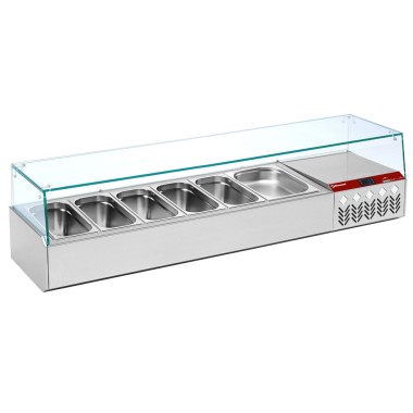 DIAMOND - Structure réfrigérée GN 6 x 1/3 et vitre droite