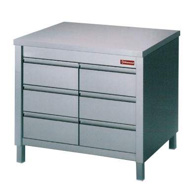 DIAMOND - Table armoire avec 6 tiroirs GN 1 / 1