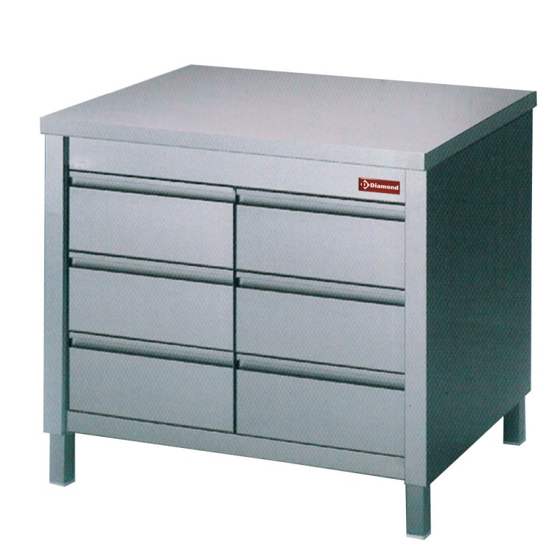 DIAMOND - Table armoire avec 6 tiroirs GN 1 / 1