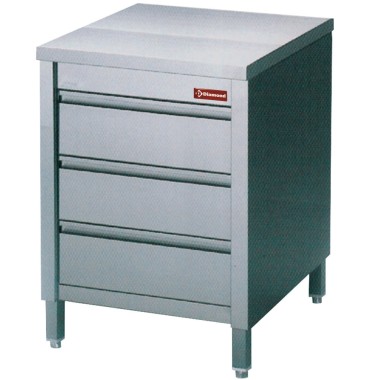 DIAMOND - Table sur armoire avec 3 tiroirs GN 1 / 1