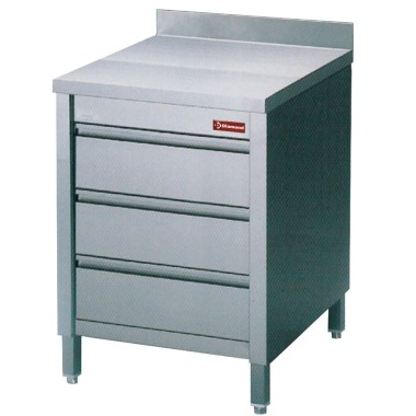 DIAMOND - Table sur armoire avec 3 tiroirs GN 1 / 1