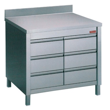DIAMOND - Table sur armoire avec 6 tiroirs